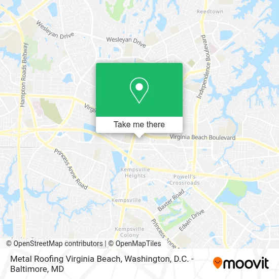 Metal Roofing Virginia Beach map