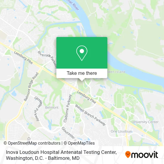 Inova Loudoun Hospital Antenatal Testing Center map