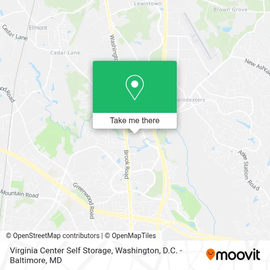 Virginia Center Self Storage map