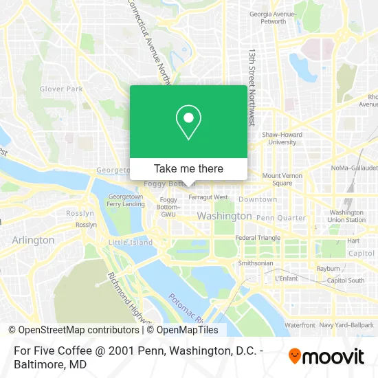 For Five Coffee @ 2001 Penn map
