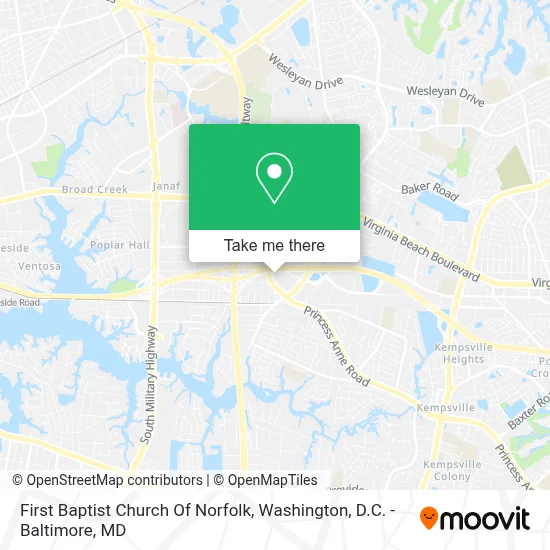 First Baptist Church Of Norfolk map