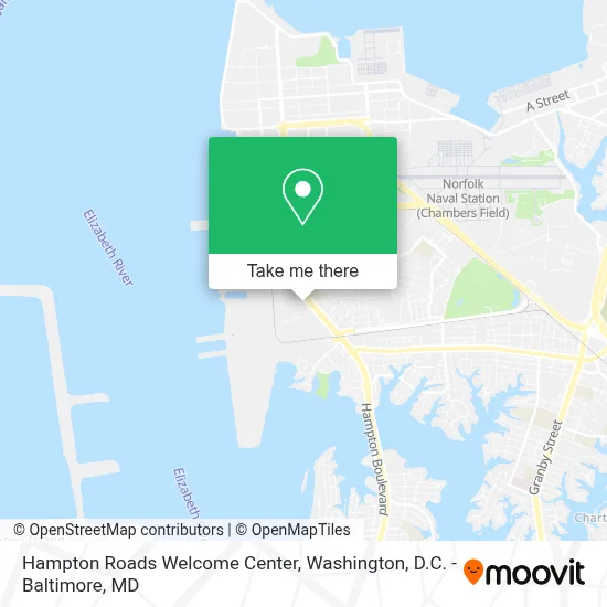 Hampton Roads Welcome Center map