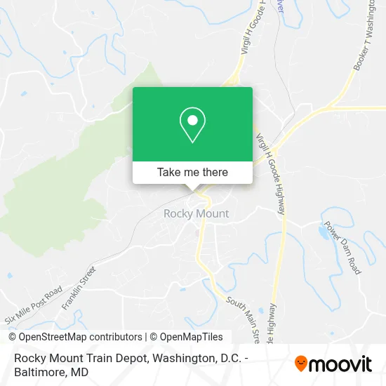 Rocky Mount Train Depot map