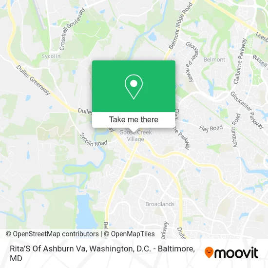 Rita’S Of Ashburn Va map