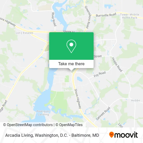Arcadia Living map