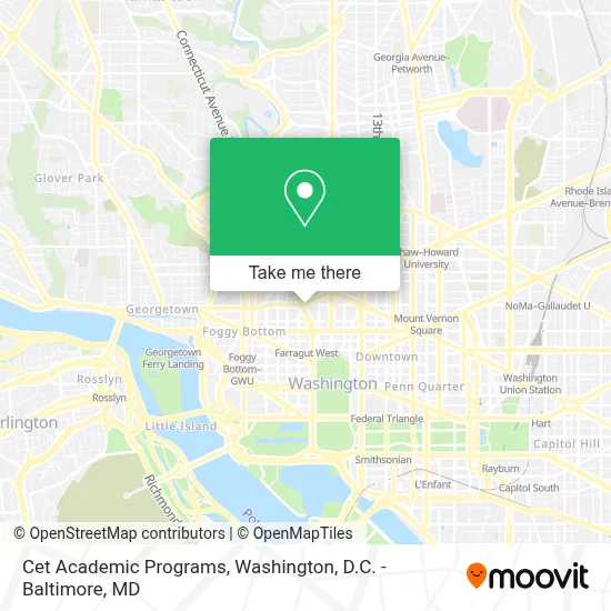 Cet Academic Programs map
