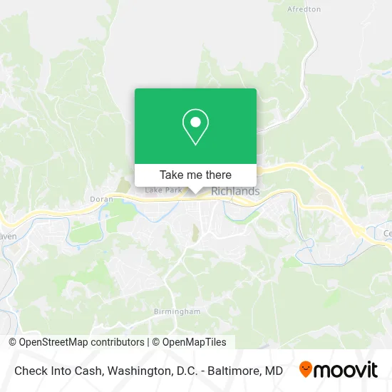 Check Into Cash map