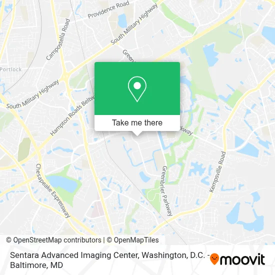 Sentara Advanced Imaging Center map