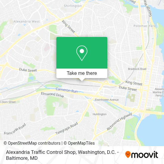 Alexandria Traffic Control Shop map