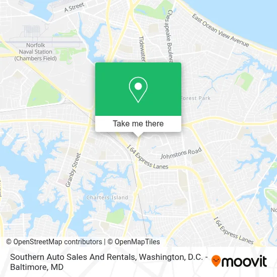 Southern Auto Sales And Rentals map