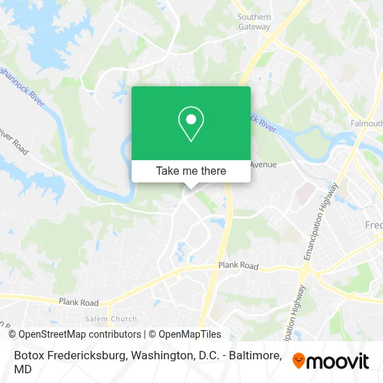 Botox Fredericksburg map