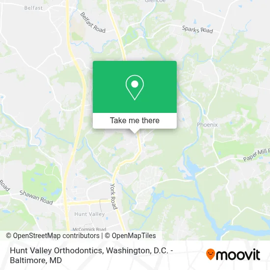 Hunt Valley Orthodontics map
