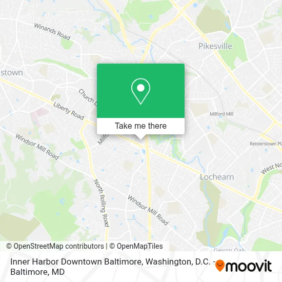 Inner Harbor Downtown Baltimore map