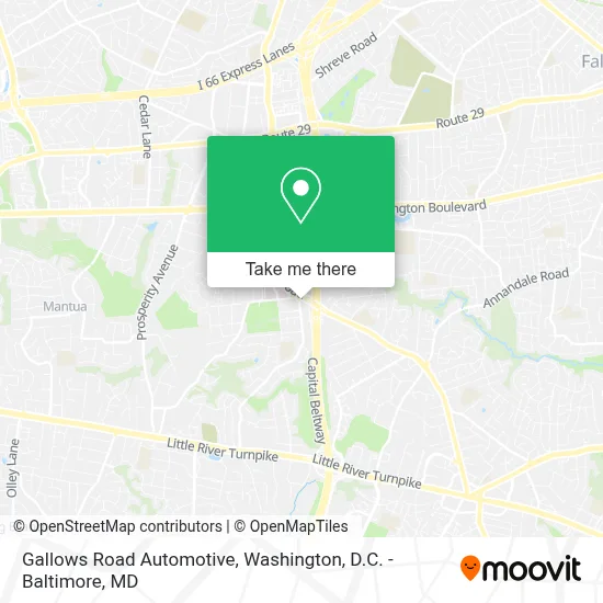 Gallows Road Automotive map
