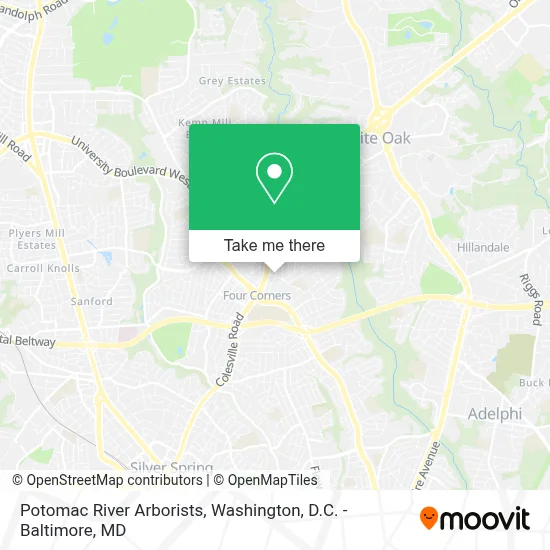 Potomac River Arborists map