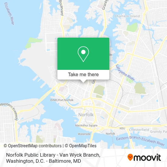 Norfolk Public Library - Van Wyck Branch map