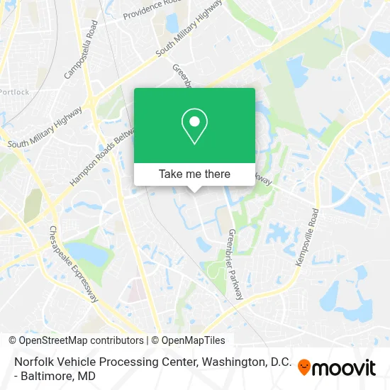 Norfolk Vehicle Processing Center map