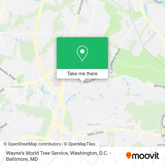 Wayne's World Tree Service map