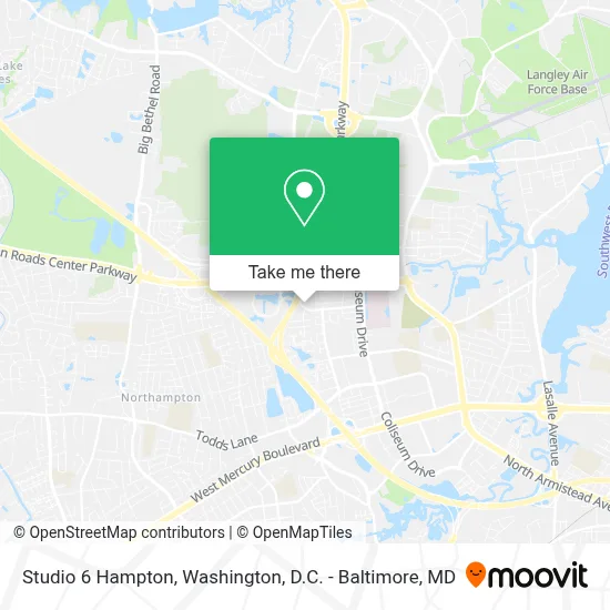 Studio 6 Hampton map