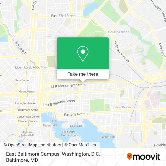 East Baltimore Campus map
