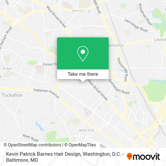 Kevin Patrick Barnes Hair Design map