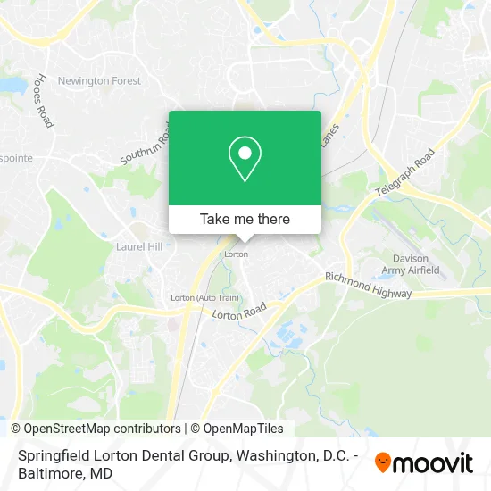 Springfield Lorton Dental Group map