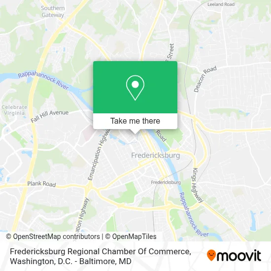 Fredericksburg Regional Chamber Of Commerce map
