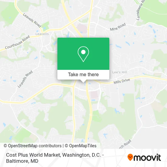 Cost Plus World Market map