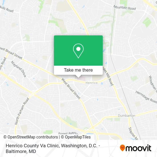 Henrico County Va Clinic map