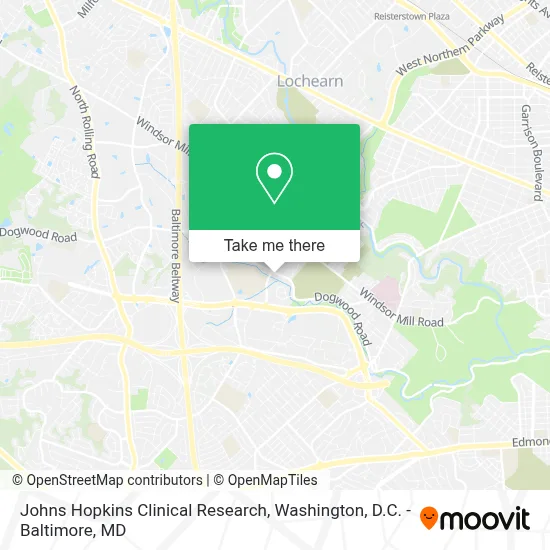 Johns Hopkins Clinical Research map