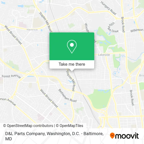 D&L Parts Company map