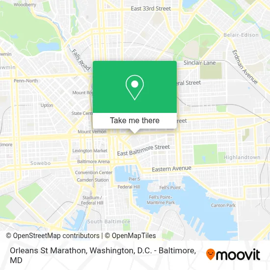 Orleans St Marathon map