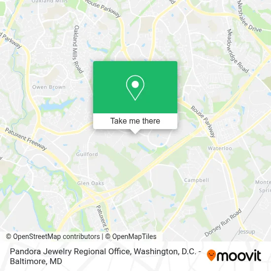 Pandora Jewelry Regional Office map