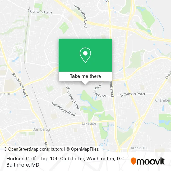 Hodson Golf - Top 100 Club-Fitter map
