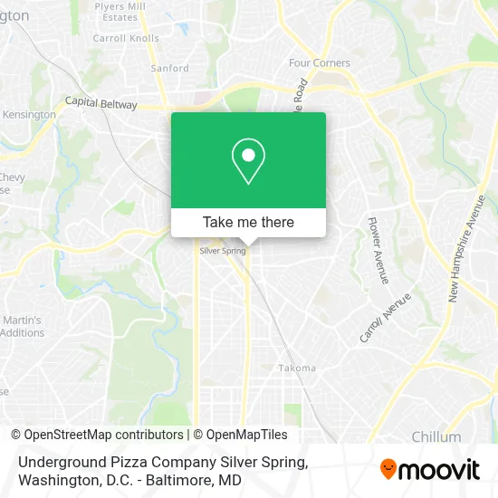 Underground Pizza Company Silver Spring map