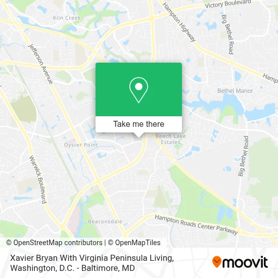Xavier Bryan With Virginia Peninsula Living map