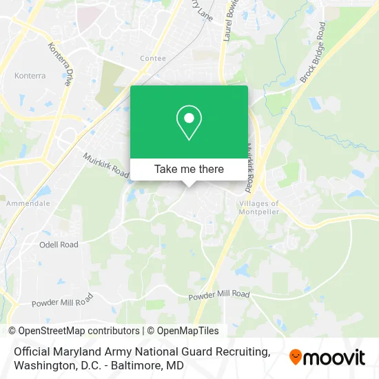 Official Maryland Army National Guard Recruiting map