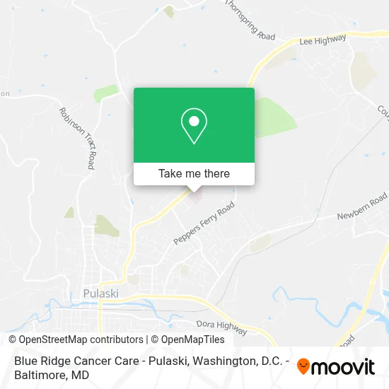 Blue Ridge Cancer Care - Pulaski map