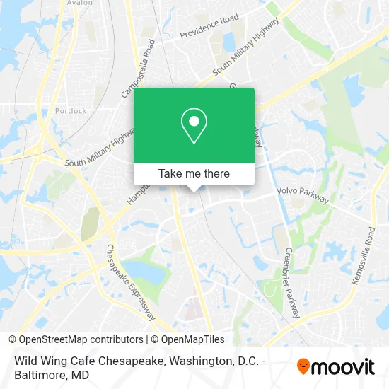 Wild Wing Cafe Chesapeake map
