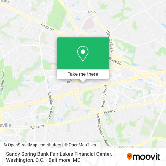 Sandy Spring Bank Fair Lakes Financial Center map