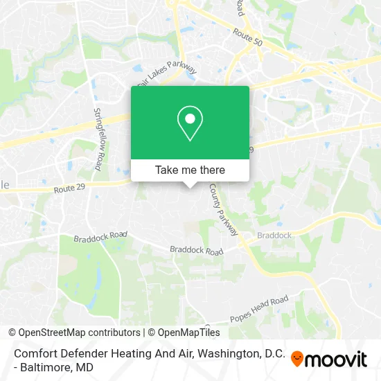 Comfort Defender Heating And Air map