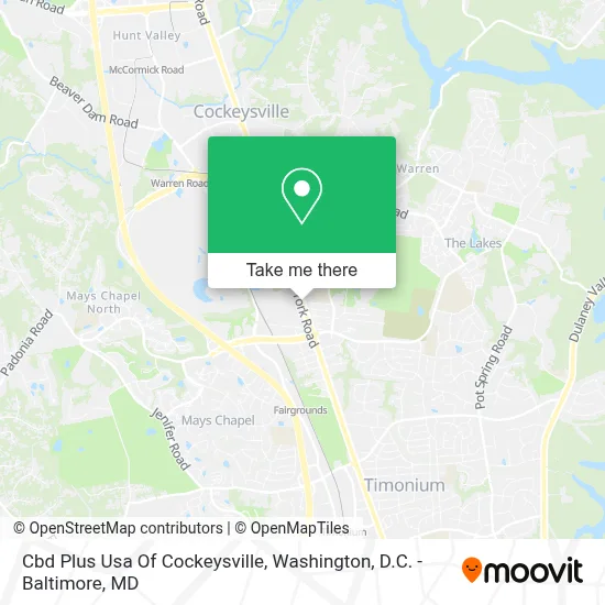 Cbd Plus Usa Of Cockeysville map