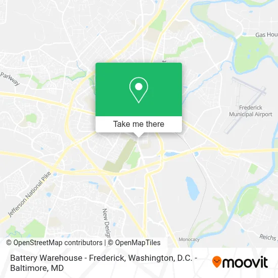 Battery Warehouse - Frederick map
