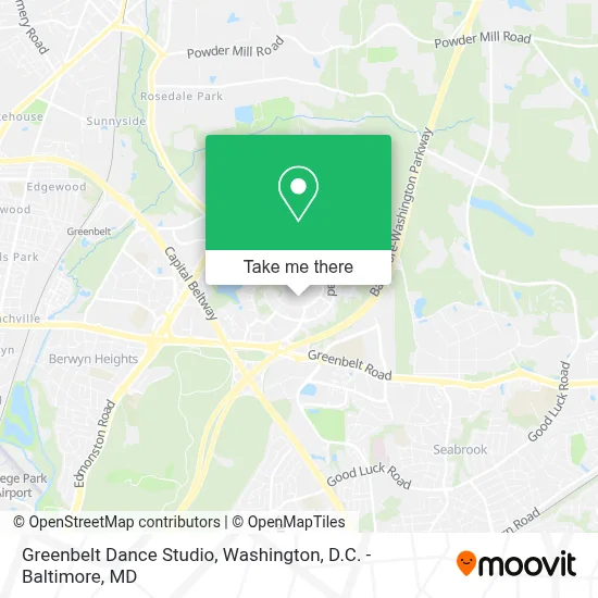 Greenbelt Dance Studio map