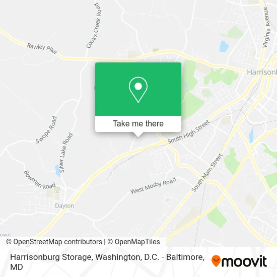 Harrisonburg Storage map