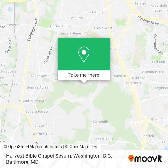 Harvest Bible Chapel Severn map