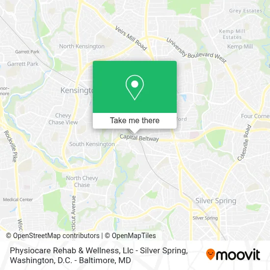 Physiocare Rehab & Wellness, Llc - Silver Spring map