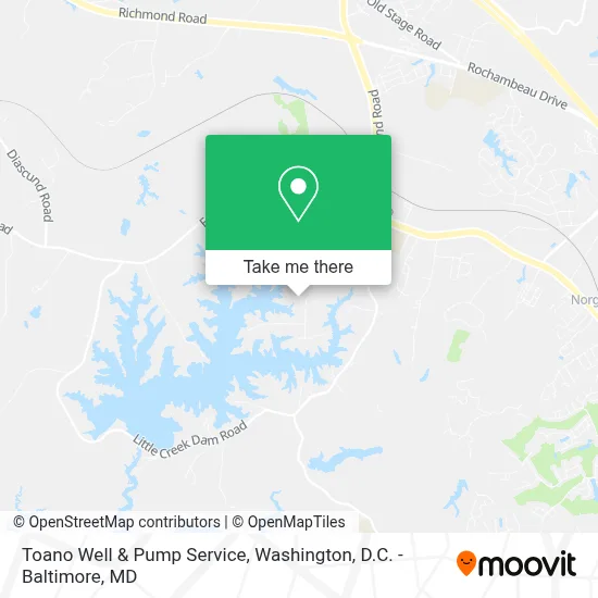 Toano Well & Pump Service map