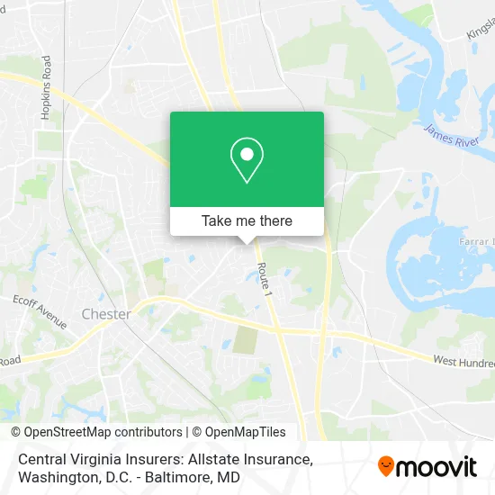 Central Virginia Insurers: Allstate Insurance map