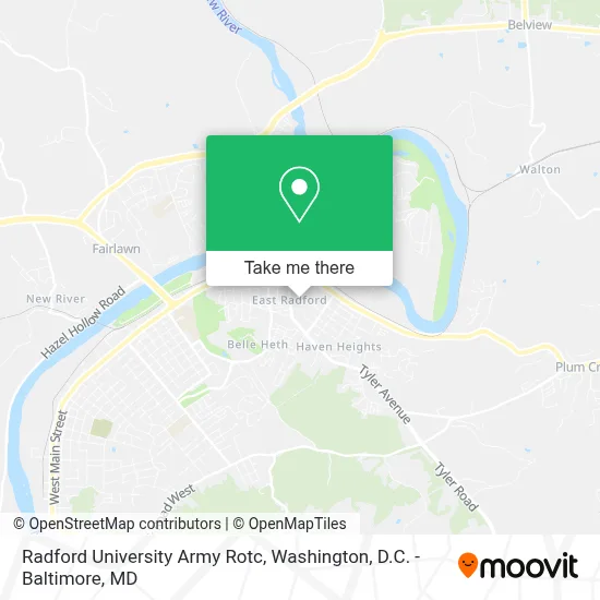 Radford University Army Rotc map